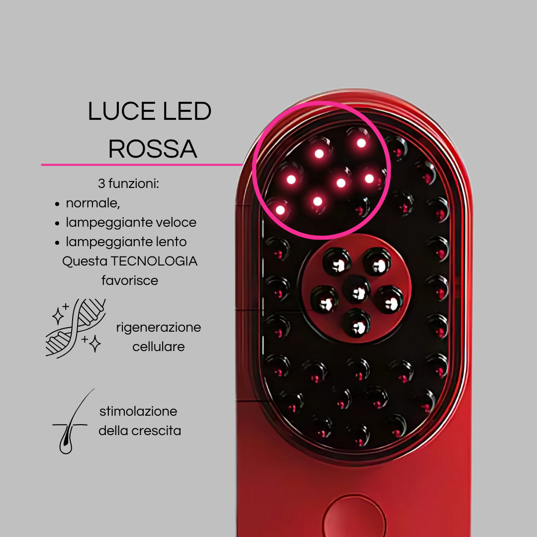 Spazzola LED ProTherapy: Crescita, Cura e Benessere dei Capelli + Siero in OMAGGIO